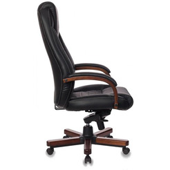 Офисное кресло Бюрократ KE-1023 (темный орех/черная кожа)