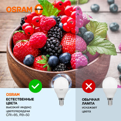 Лампа светодиодная OSRAM  P60 7W6500К 230V E14 10X1
