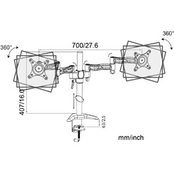 Кронштейн для мониторов Cactus CS-VM-D08-BK