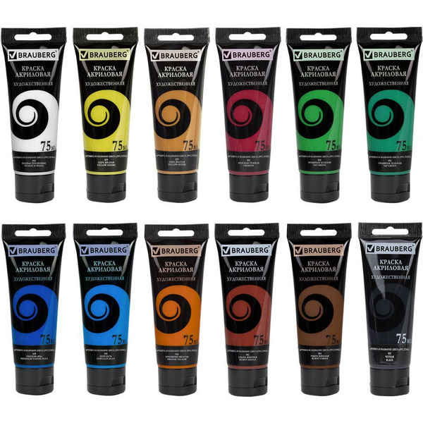 Краски акриловые художественные матовые BRAUBERG ART DEBUT 192419
