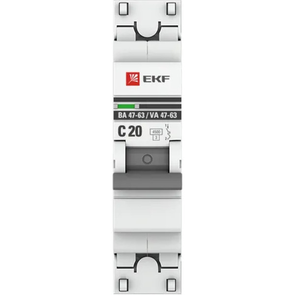 Выключатель автоматический EKF PROxima ВА 47-63 1P 20А (C) 4,5kA