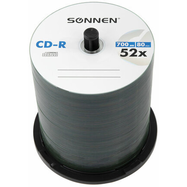 Комплект дисков CD-R Sonnen 700Mb 52x 100шт (513533)
