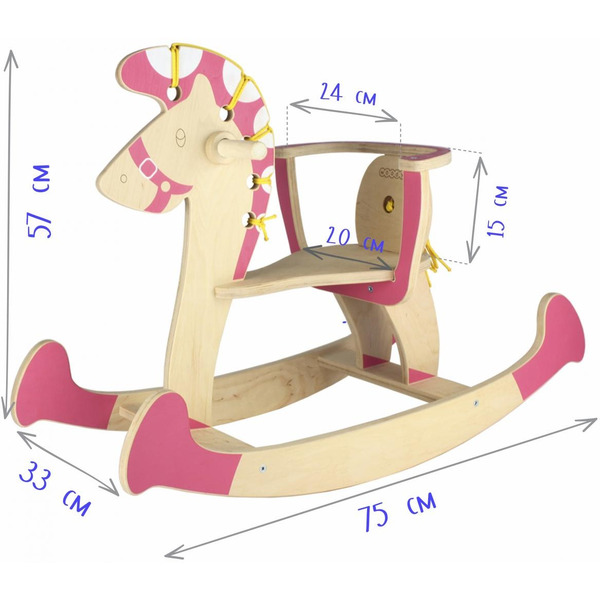 Качалка Woody Лошадка розовая 07340