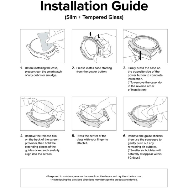 Чехол с защитным стеклом Ringke SLIM+Glass для Galaxy Watch Ultra 47mm 2024/ 2025 MATTE BLACK