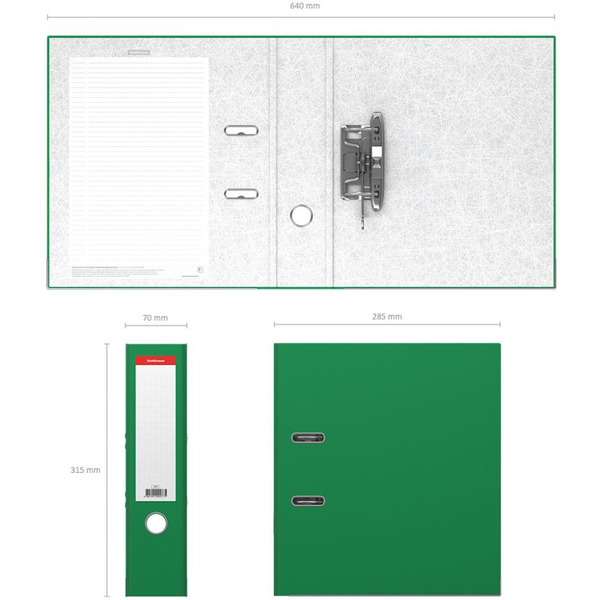 Файл-регистратор Erich Krause А4/70мм Standard зеленый 277