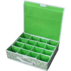 Коробка для хранения нижнего белья с откидной крышкой Рыжий кот NWH-2, арт.M312145, 16 ячеек, 40х32х10см