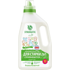 Гель для стирки SYNERGETIC 2в1 с пятновыводителем универсальный 1л