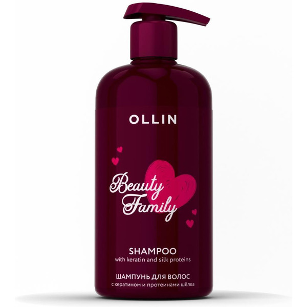 Шампунь для волос Ollin Professional с кератином и протеинами шёлка, 500 мл
