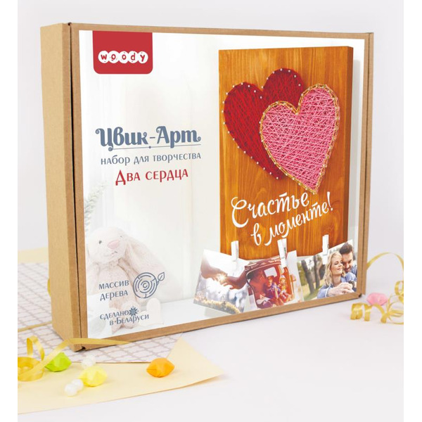 Набор для творчества Woody ЦвикАрт. Два сердца 07661