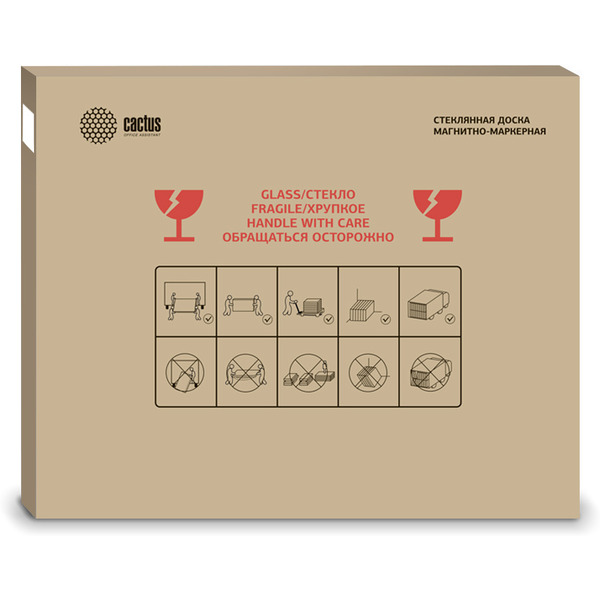 Доска стеклянная Cactus CS-GBD-65x100-BK