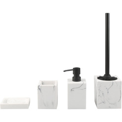 Набор аксессуаров для ванной Perfecto Linea Marble 35-000105 (белый)