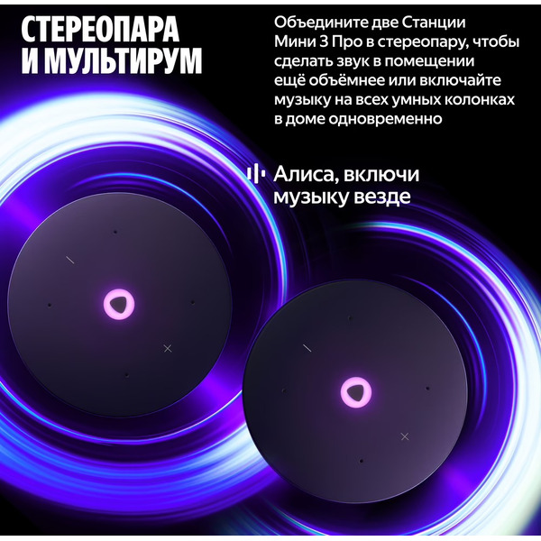 Умная колонка Яндекс.Станция Мини 3 Про (YNDX-00059GRY) серый