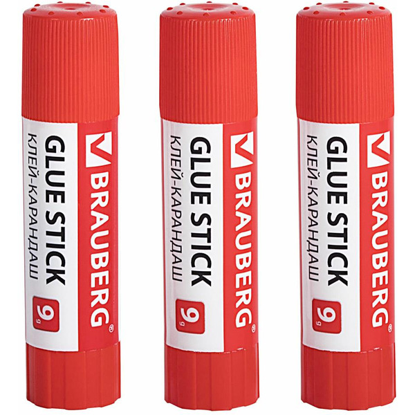 Клей-карандаш BRAUBERG 271305 (3 шт)