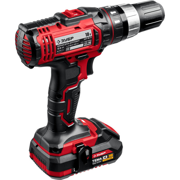 Дрель-шуруповерт Зубр Мастер ДШУ-185-22 (с 2-мя АКБ, кейс)