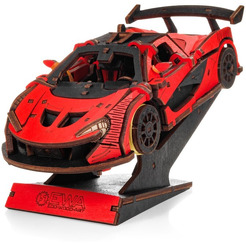 Механическая модель в виде конструктора EWA Гоночный автомобиль красный