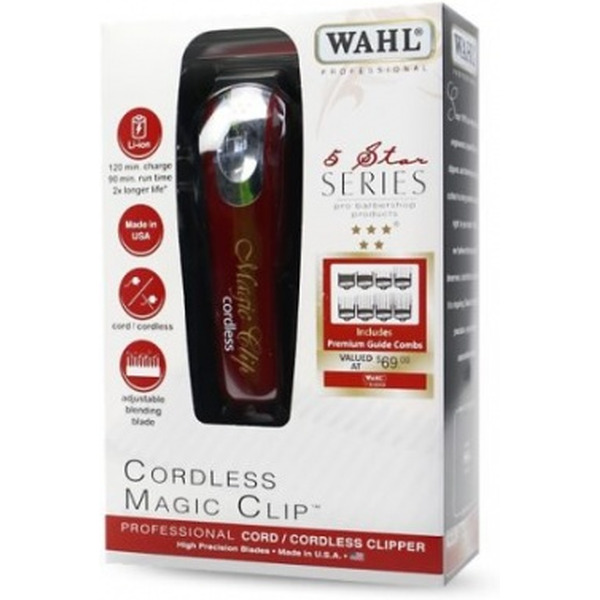 Машинка для стрижки Wahl Hair clipper Magic Clip Cordless 5star (8148-316H) красный