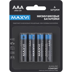 Щелочная батарейка Maxvi COMFORT MBLR03CF4