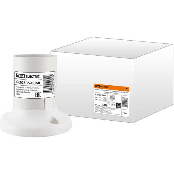 Патрон пластиковый потолочный прямой TDM ELECTRIC SQ0335-0060