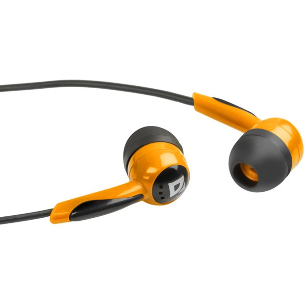 Наушники Defender 604 Basic (Черный + оранжевый)