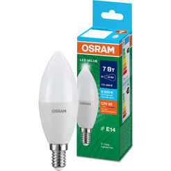 Лампа светодиодная OSRAM B60 7W6500К 230V E14 10X1