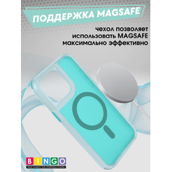 Бампер BINGO Model Magnetic iPhone 16 Pro Max бирюзовый