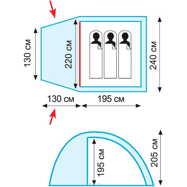 Палатка TRAMP Bell 3 v2 (TRT-80)