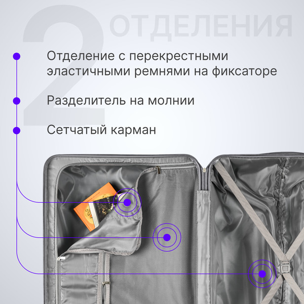 Чемодан на колесах DoubleW Zuna (L, белый)