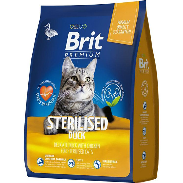 Сухой корм для кошек Брит Premium Cat Sterilized Duck & Chicken 5049820 (2кг)