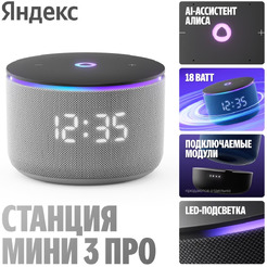 Умная колонка Яндекс.Станция Мини 3 Про (YNDX-00059GRY) серый