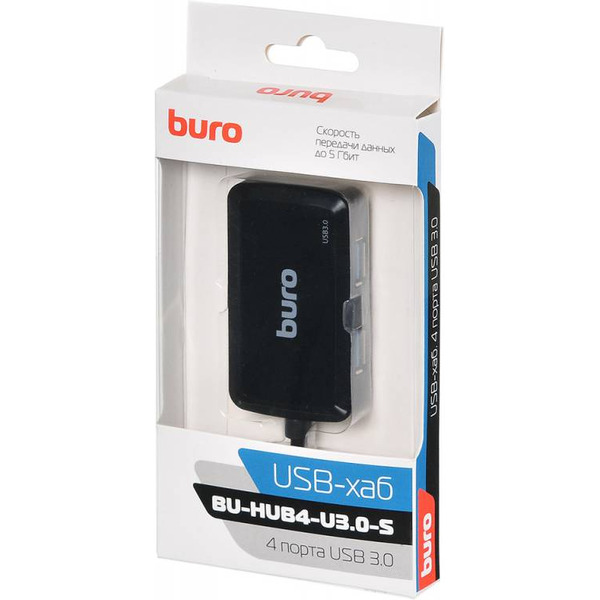 USB-хаб Buro BU-HUB4-U3.0-S