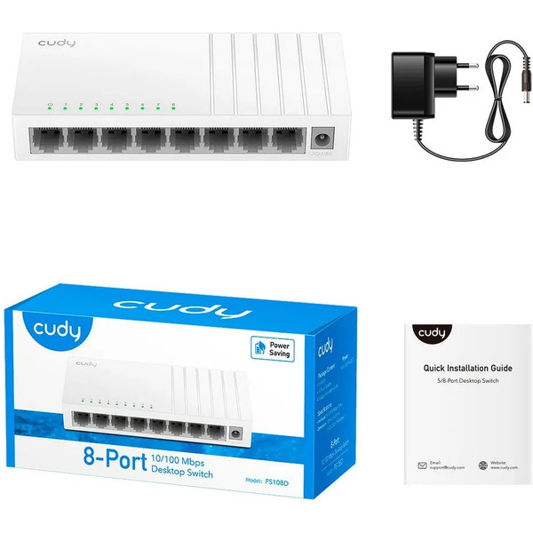 Коммутатор Cudy FS108D (8-Port 10/100 Mbps Desktop Switch)