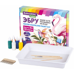 Набор для рисования на воде BRAUBERG HOBBY ЭБРУ 40 картин А4 665354