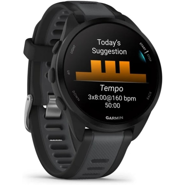 Умные часы Garmin Forerunner 165 Music (черный/сланцево-серый)