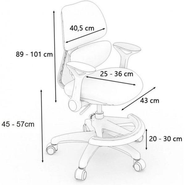 Стул регулируемый Ergosmart Antey GREY