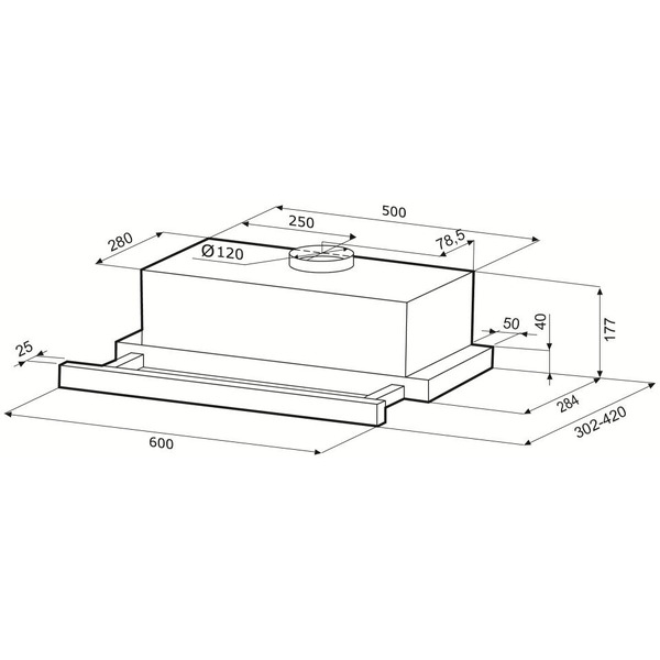 Вытяжка Krona Kamilla 600 Glass Black