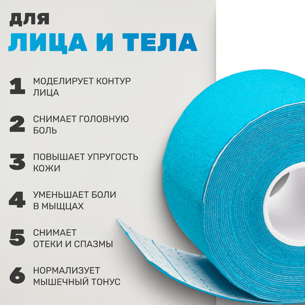 Кинезио тейп Sundays Fitness IRBD003 (синий)