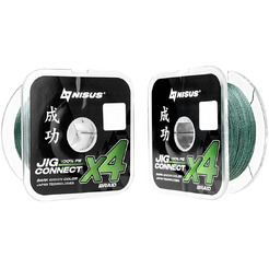 Леска плетеная Nisus Jig Connect X4 PE Dark Green 4.5 0.35mm T-N-JC-X4-0.35-150-DG (150м)