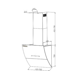 Вытяжка BACKER AH60E-THSL200C BLACK GLASS