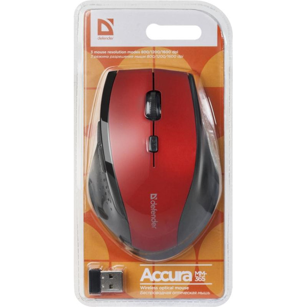 Мышь DEFENDER Accura MM-365 (красный)