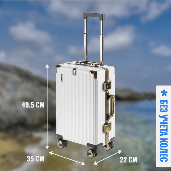 Чемодан DoubleW E087# (S, белый)