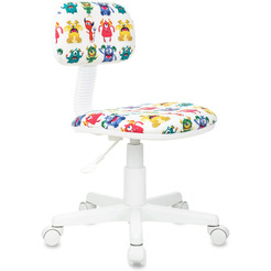 Кресло Бюрократ CH-W201NX (белый монстры/пластик белый)