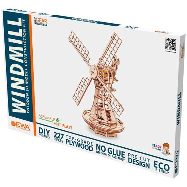Механическая модель в виде конструктора EWA Eco-Wood-Art Ветряная мельница