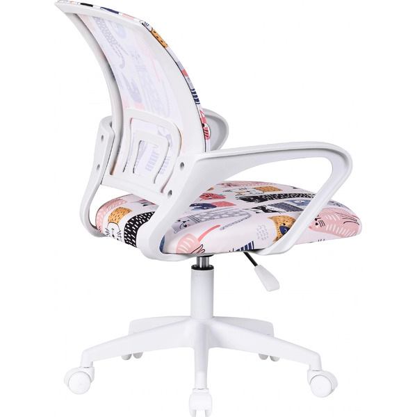 Детское компьютерное кресло DEFENDER Fiesta белый+принт Коты (64815)