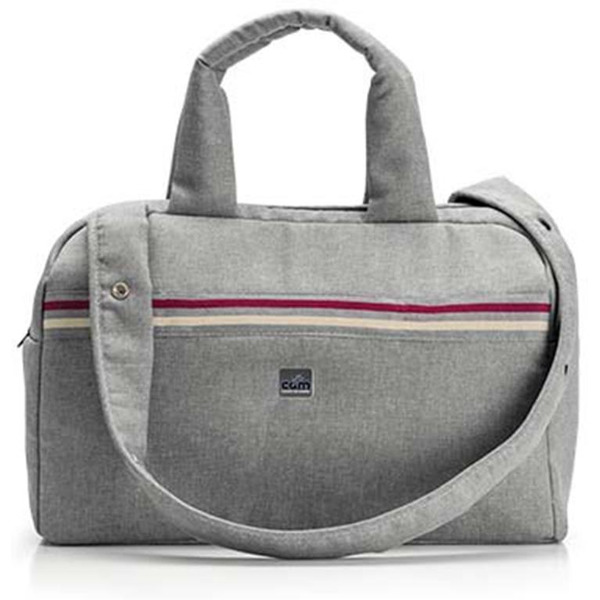 Универсальная коляска CAM Milano (2 в 1, бордовые полосы/серебряный блеск)