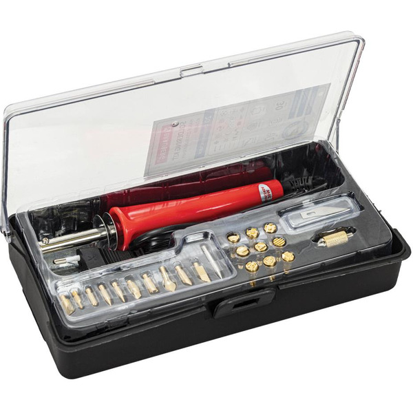 Набор для выжигания и пайки BRAUBERG 664701 (20 насадок+нож, в пластиковом кейсе)