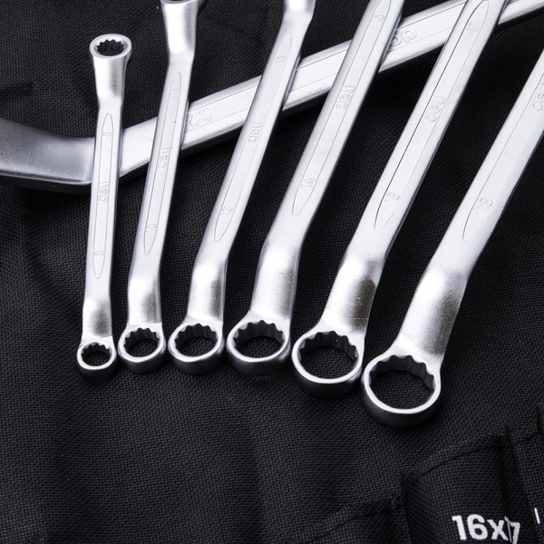 Набор накидных изогнутых ключей Deli EDL150012A