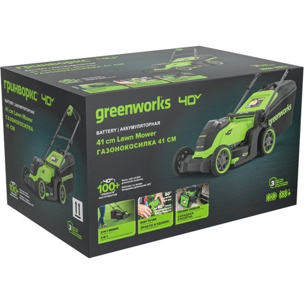 Газонокосилка Greenworks GD40LM411 2521007 (без АКБ и ЗУ)