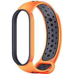 Ремешок Bingo Sport для Xiaomi Mi Band 5/6 Оранжевый с серым