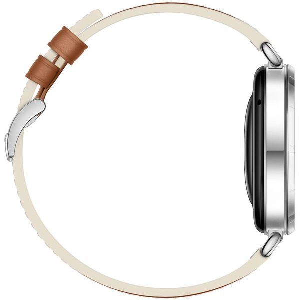 Смарт-часы HUAWEI Watch GT 6 41mm (KSU-B19) серебристый, с коричневым кожаным ремешком