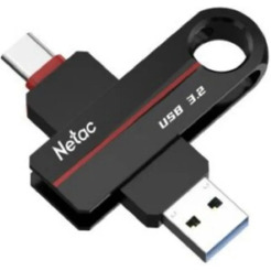 Флеш-накопитель Netac US18 USB 3.2+TypeC 128GB NT03US18C-128G-32BK